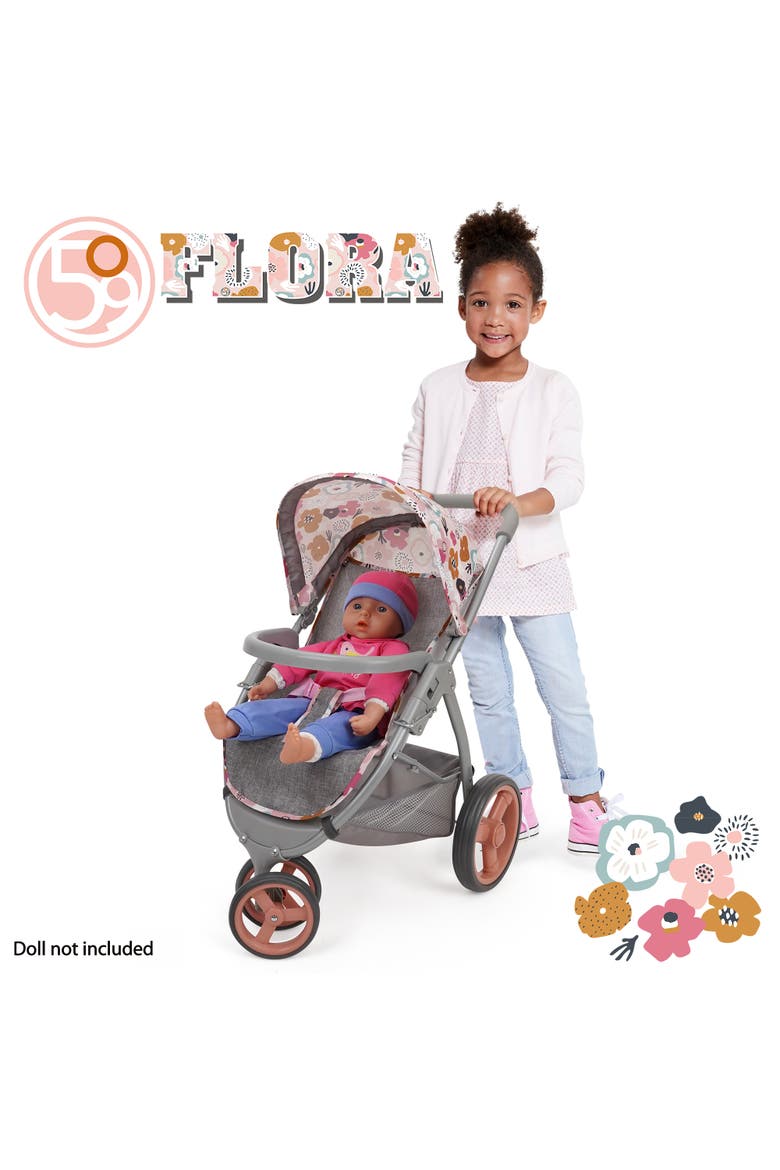 Melange Flora Mabelle 3 Wheel Doll Jogger Stroller, Alternate, color, Multicolored