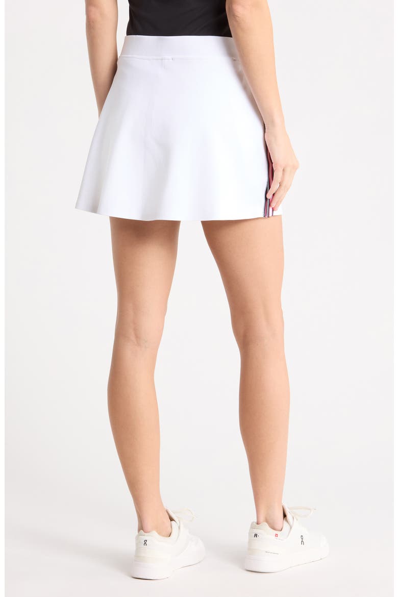 Tux Stripe Stretch Scuba Performance Skort, Alternate, color, SNOW