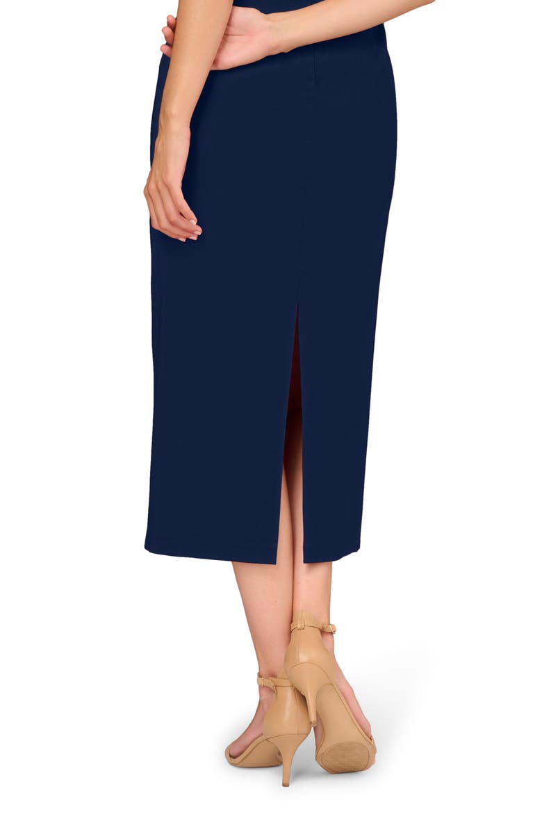 Off the Shoulder Mikado Midi Cocktail Dress, Alternate, color, TWILIGHT