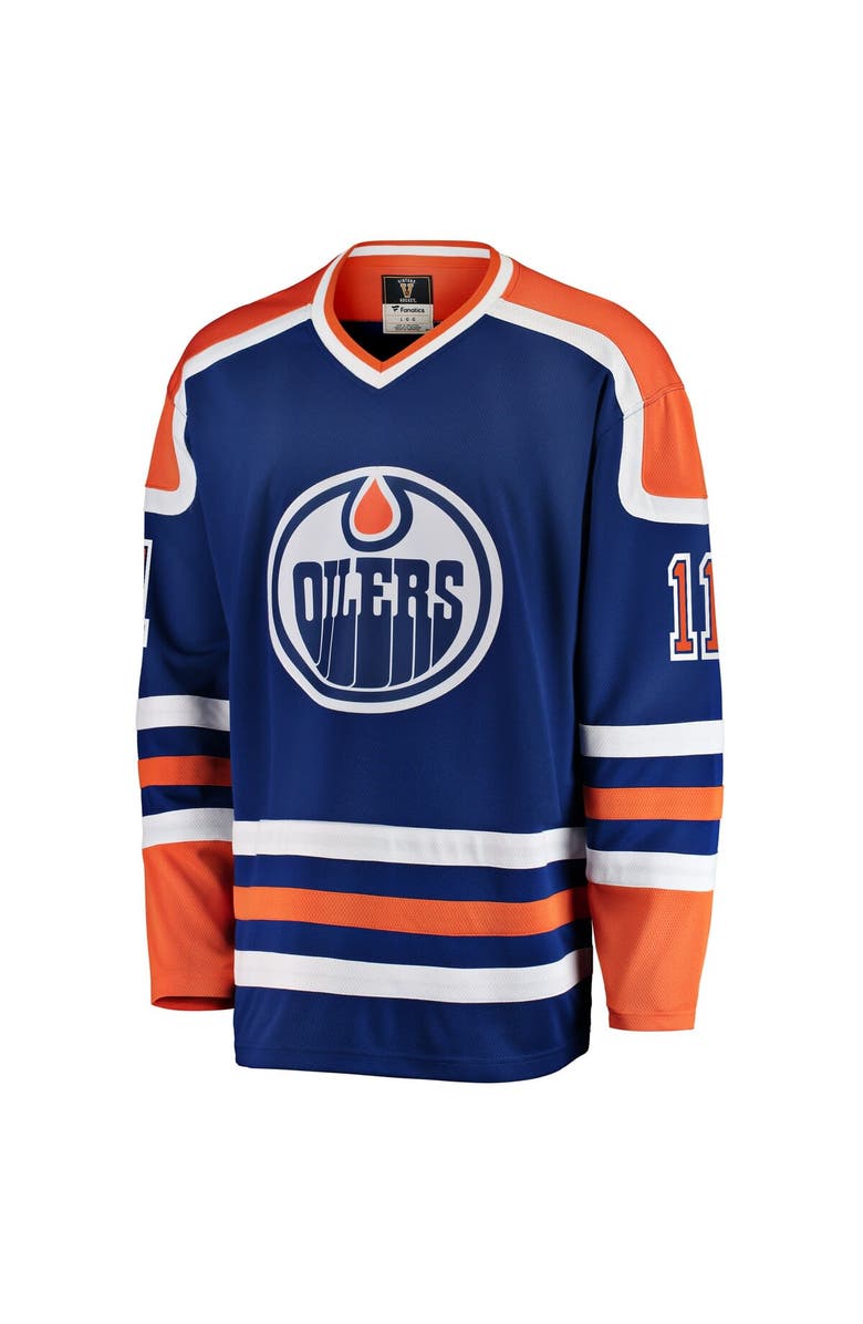 FANATICS Men's Fanatics Branded Mark Messier Blue Edmonton Oilers Premier Breakaway Retired Player Jersey, Alternate, color, Blue
