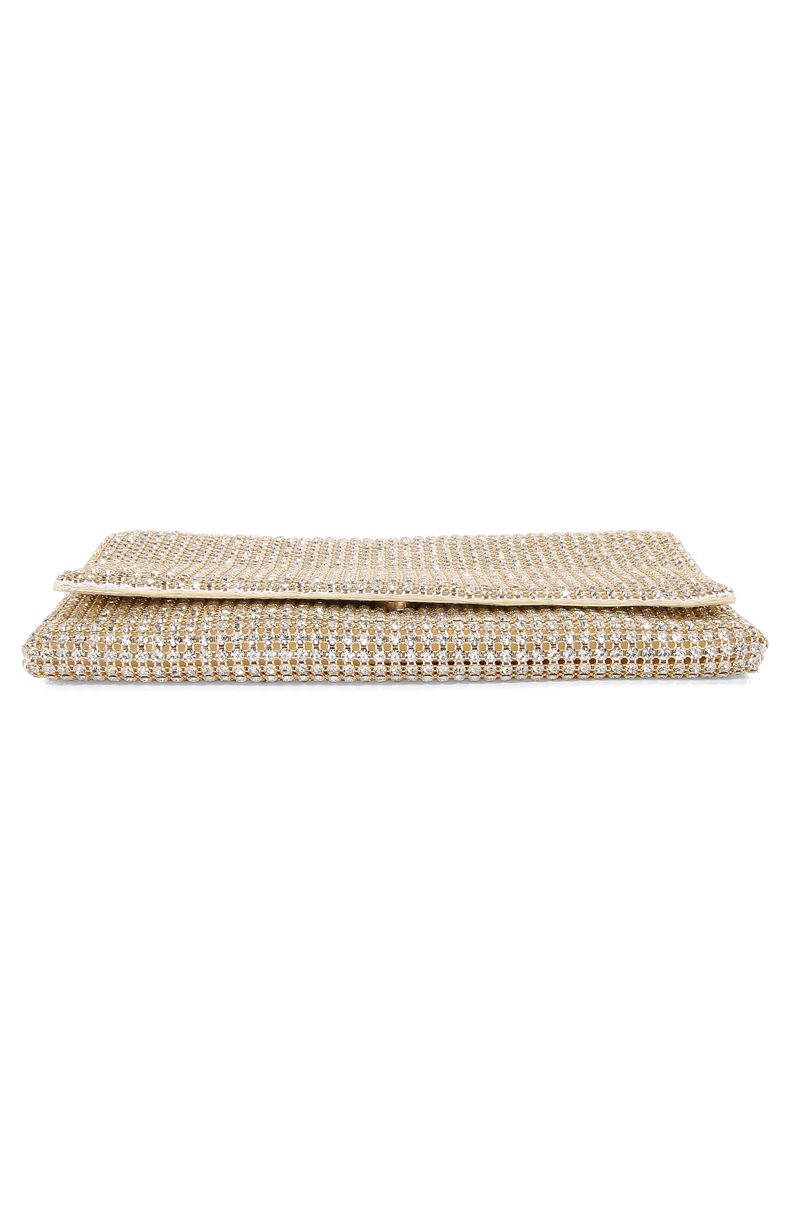 Large Rhinestone Embellished Clutch, Alternate, color, GOLD