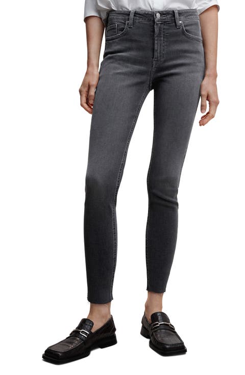 Isa Raw Hem Crop Skinny Jeans (Open Grey)
