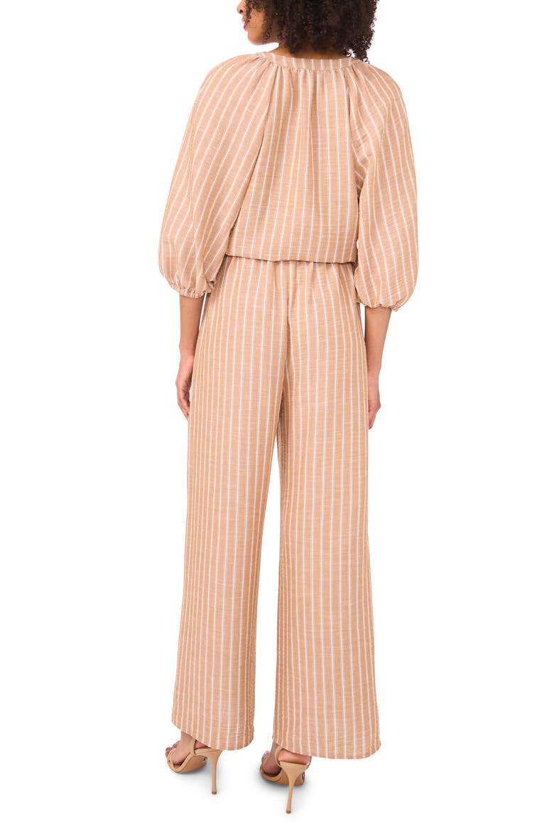 High Waist Crinkle Wrap Pants, Alternate, color, BEIGE