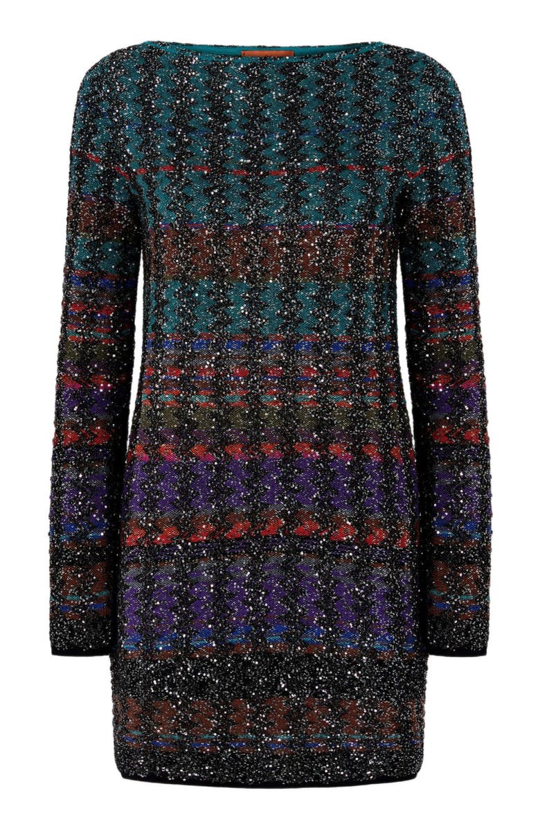 Missoni Mini Dress With Chevron And Stripe Pattern, Alternate, color, Multicoloured 2