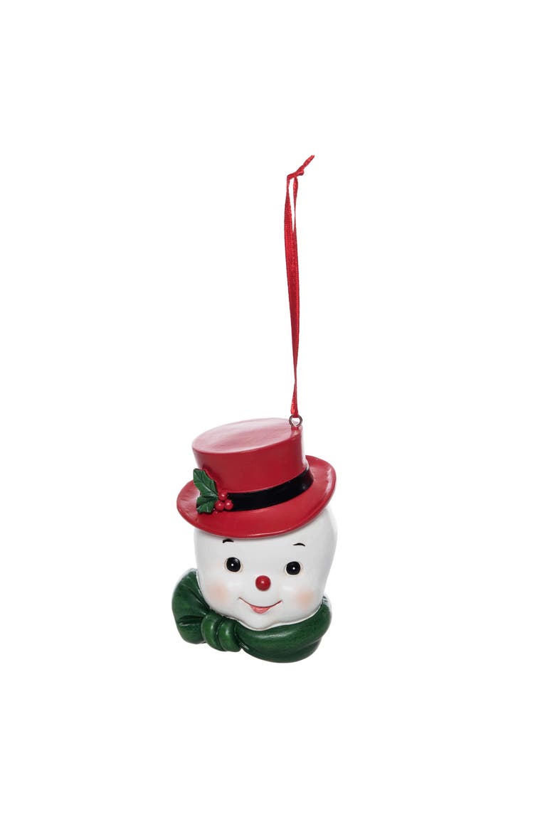 Mr. Snowman Christmas Tree Ornament, Main, color, White