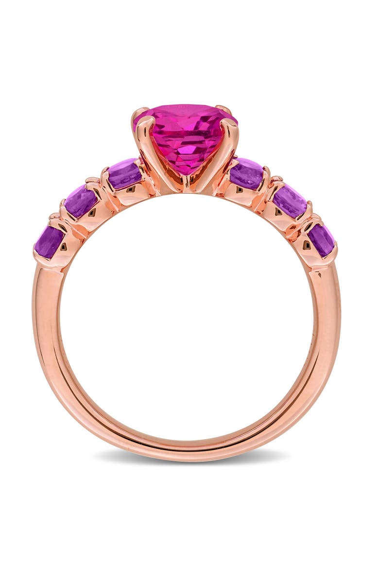 Gemstone Oval Ring Sterling Silver, Alternate, color, Pink Topaz