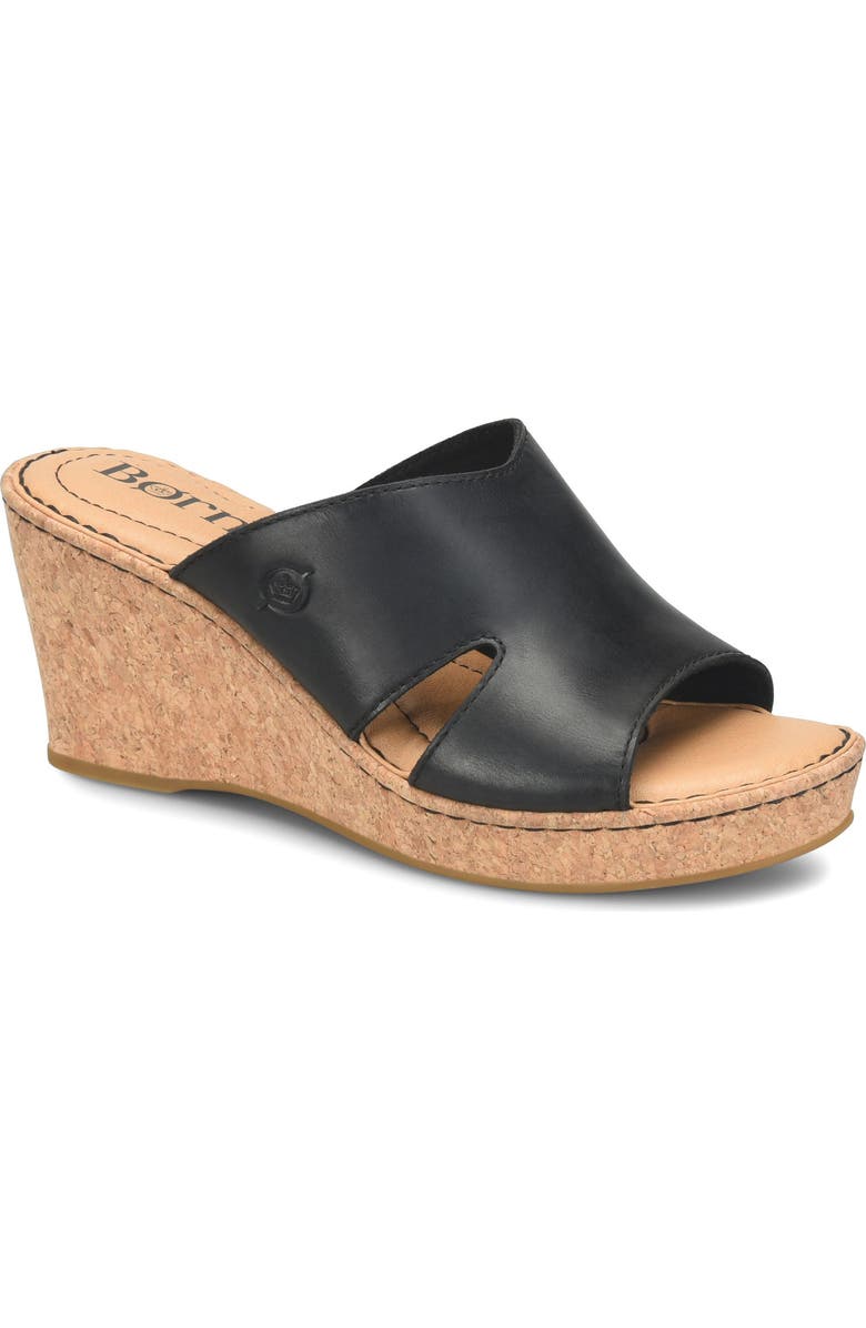Børn Sorine Platform Wedge Sandal, Main, color, Black