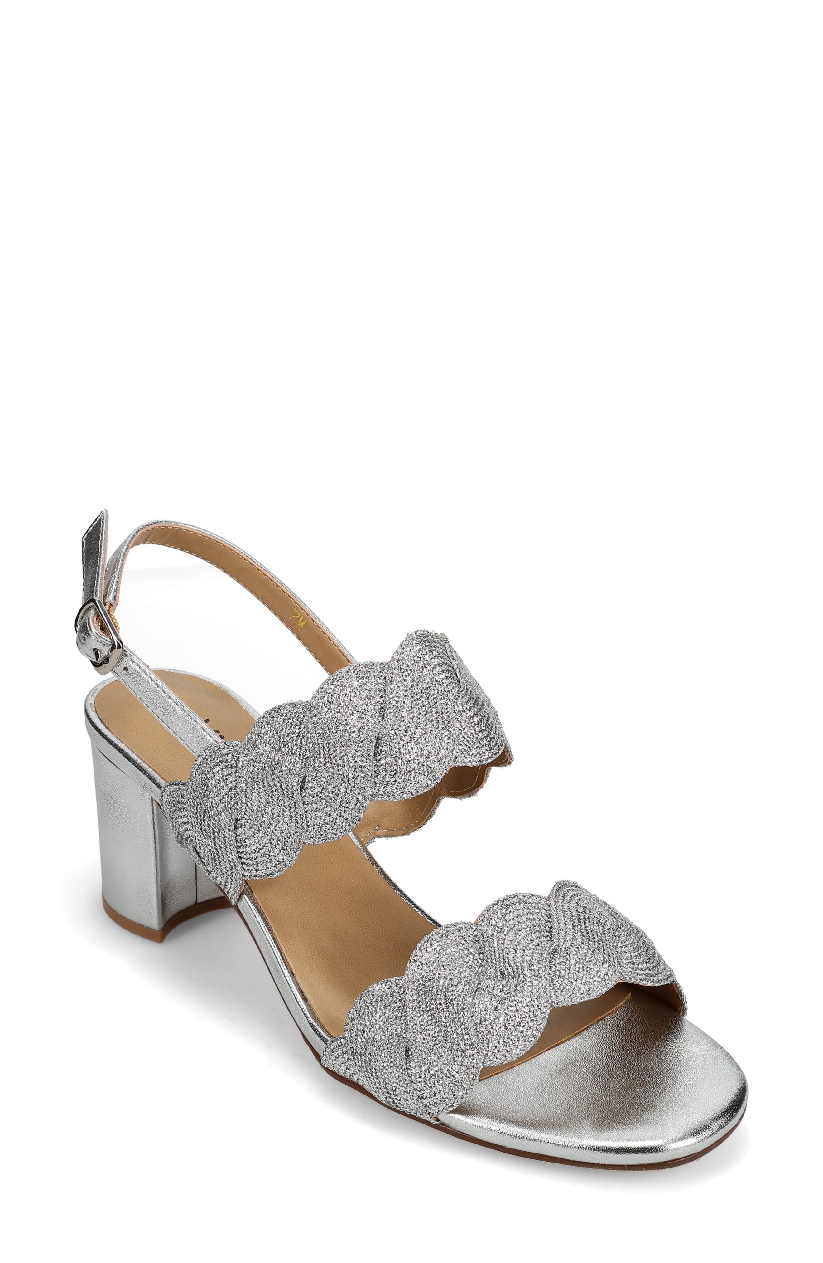 VANELi Lettie Sandal, Main, color, Silver Weave Fabric