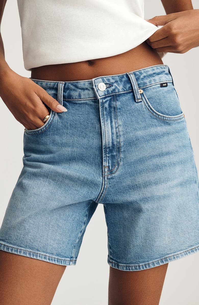 Mavi Jeans Heidi High Waist Mid Thigh Denim Shorts, Alternate, color, 