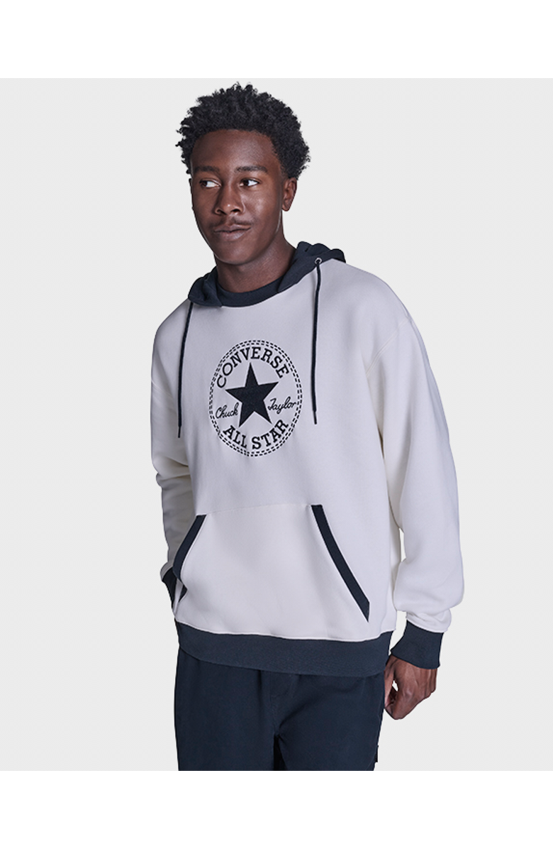 Converse Chuck Taylor Patch Two-Tone Hoodie, Main, color, Converse Egret