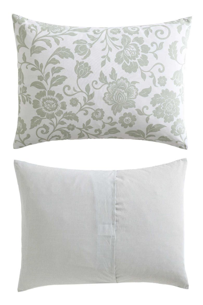 Jacob Bay Floral Cotton Comforter Set, Alternate, color, LIGHT / MEDIUM GREEN