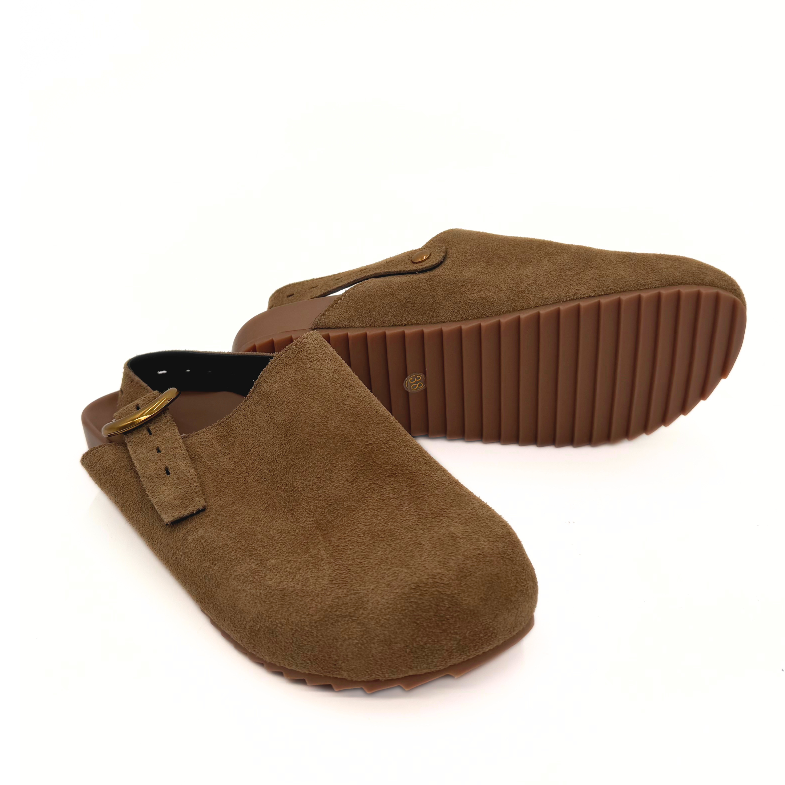 Toni Suede Clogs, Alternate, color, Taupe