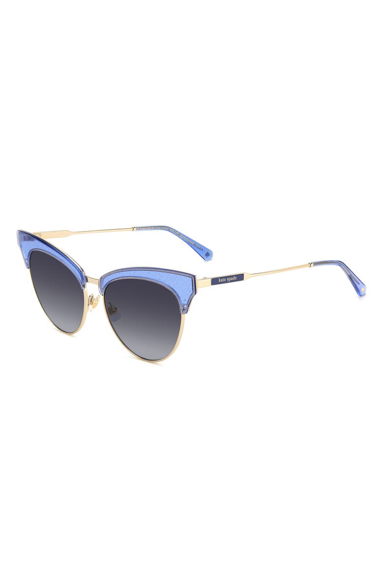 Kate Spade 54mm cat eye sunglasses, Alternate, color, Blue