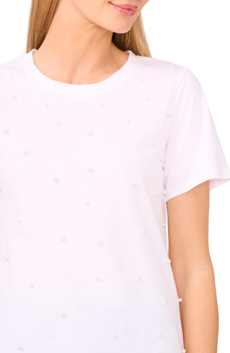 CeCe Pearly Beaded Top, Alternate, color, New Ivory