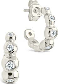 Sterling Forever Maison Cubic Zirconia Bubble Micro Hoop Earrings