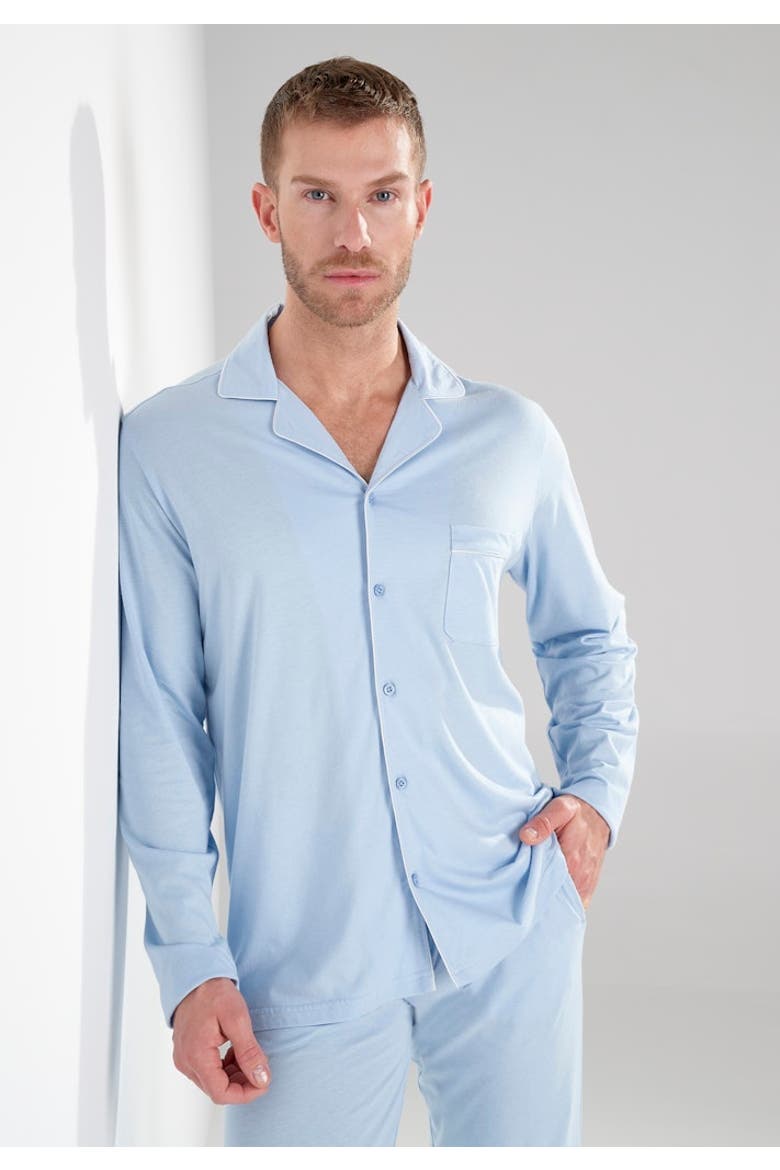 Rafael Long Pajama Set, Alternate, color, Light Blue
