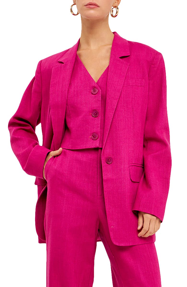 Endless Rose Linen Blend Blazer, Main, color,