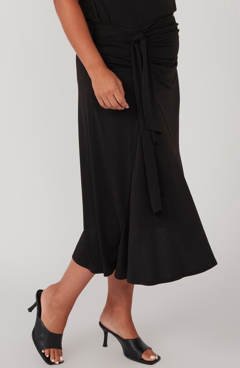 Estelle Octavia Waist Tie Skirt, Alternate, color, Black