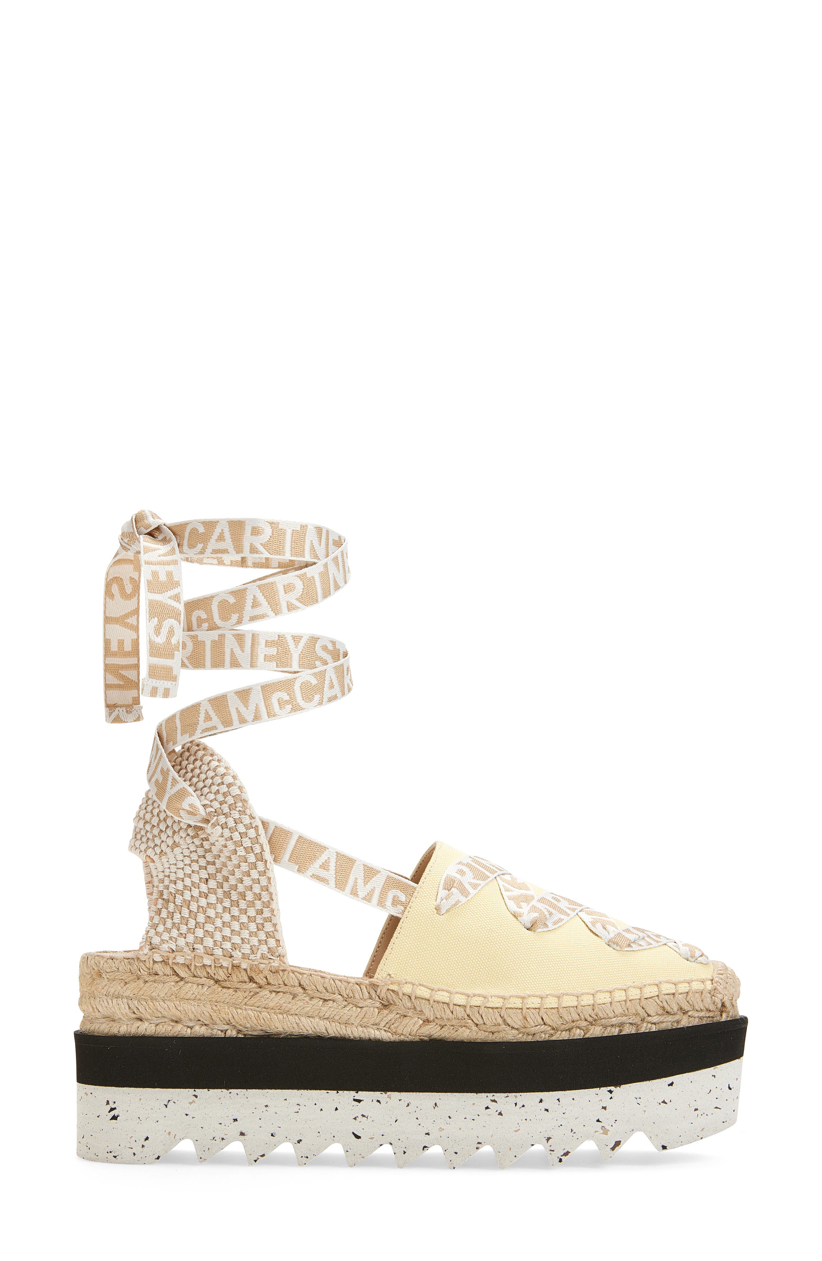 Gaia Logo Strap Espadrille, Alternate, color, BANANA