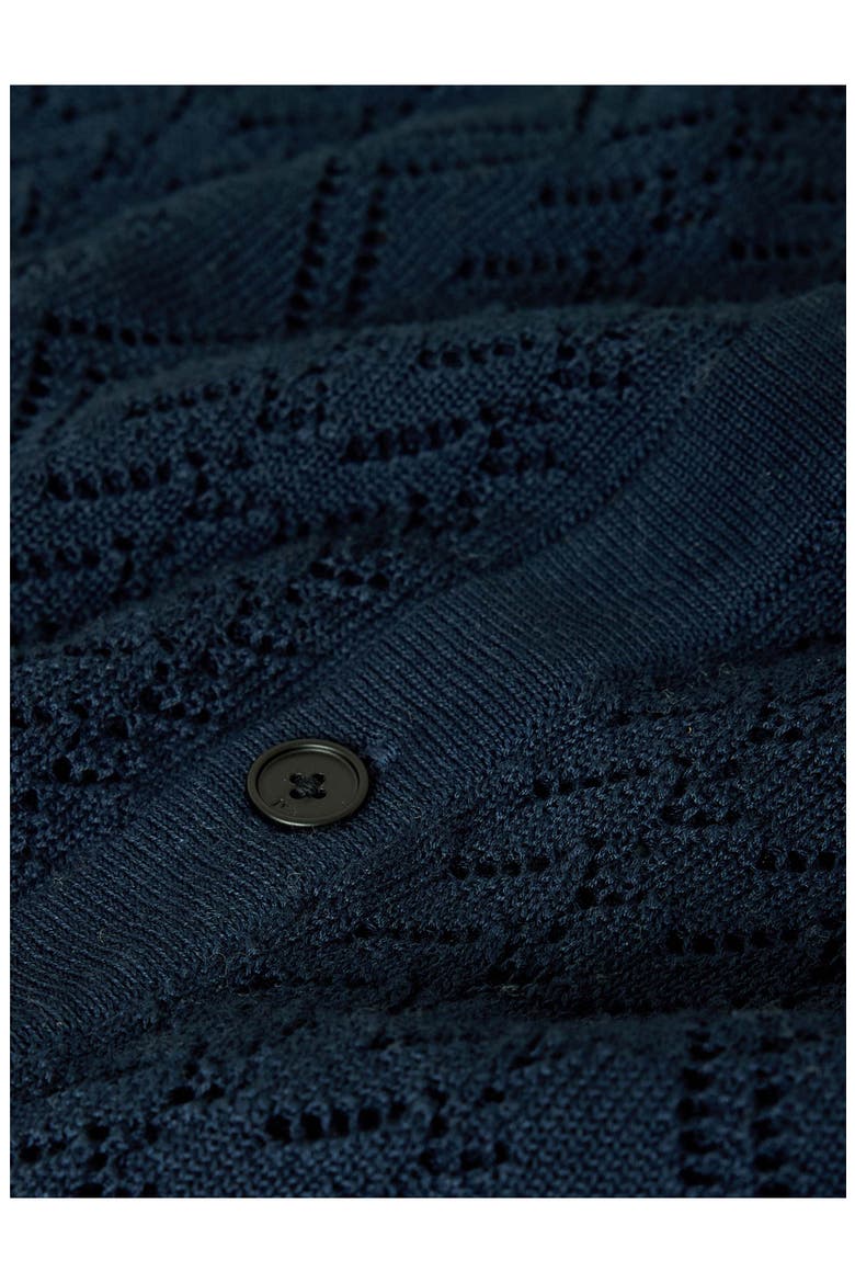 Emil Pointelle Short Sleeve Caridgan, Alternate, color, NAVY