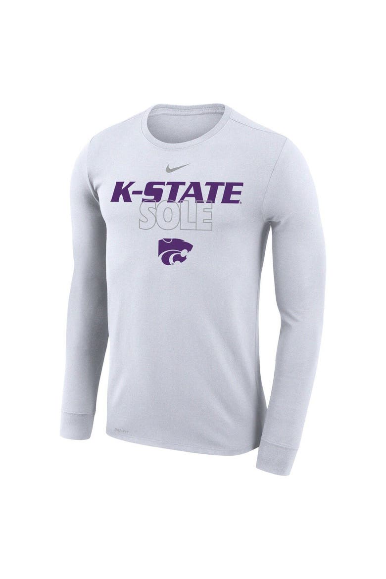 White Kansas State Wildcats 2023 On Court Bench Long Sleeve T-Shirt, Alternate, color, White