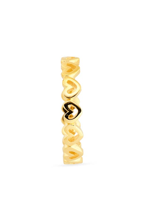 Ki-ele Dainty Forever Hearts Band Ring In Gold