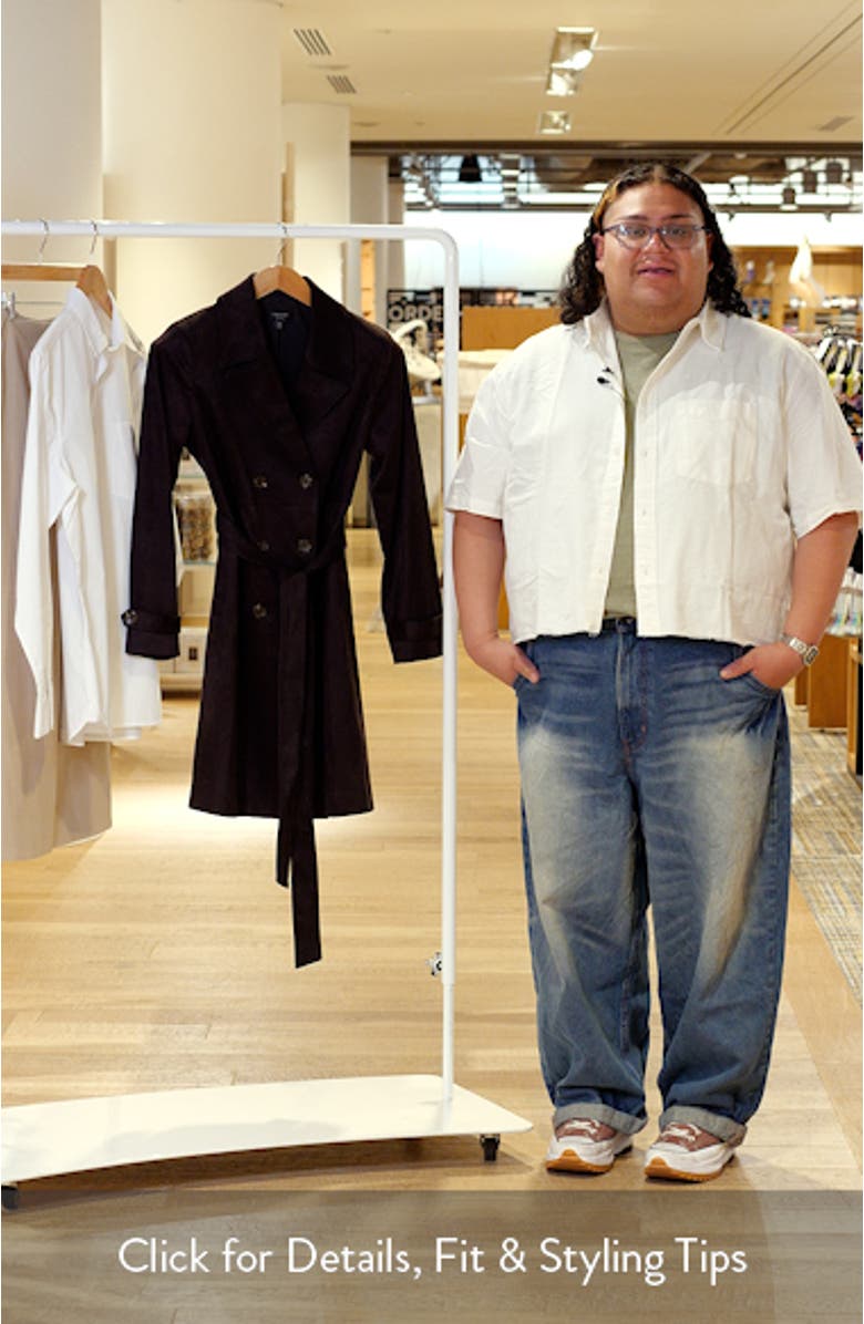 Faux Suede Trench Coat, sales video thumbnail