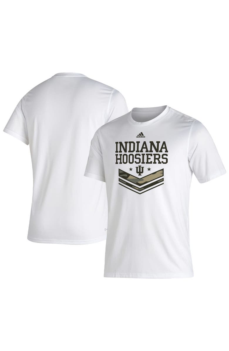 adidas Men's adidas White Indiana Hoosiers Salute To Service Creator T-Shirt, Main, color, 