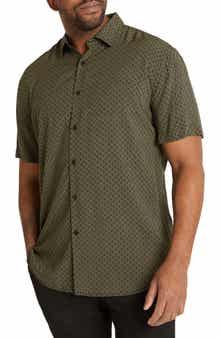 Flynn Geo Print Short Sleeve Button-Up Shirt