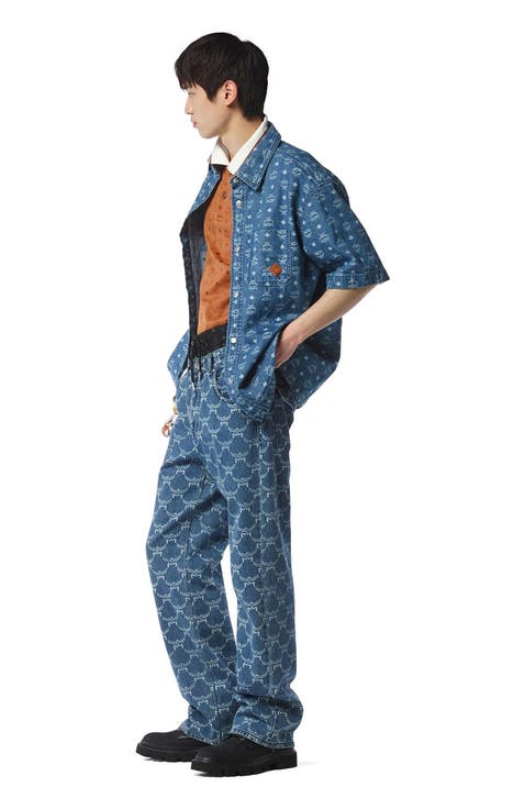 Monogram Shirt in Denim Jacquard