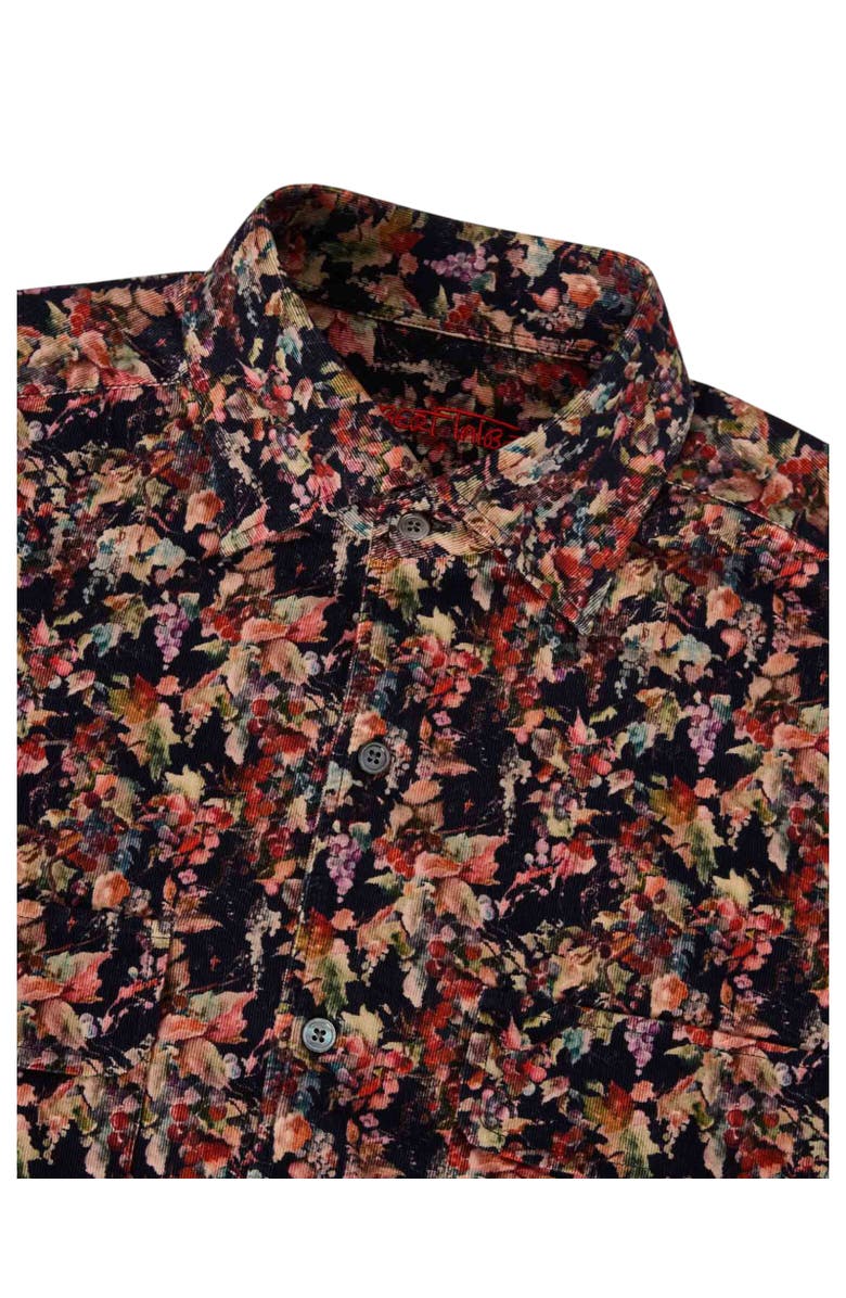 Robert Talbott Morgan Workshirt Vineyard Print Pinwale Corduroy Shirt, Alternate, color, Black Multi