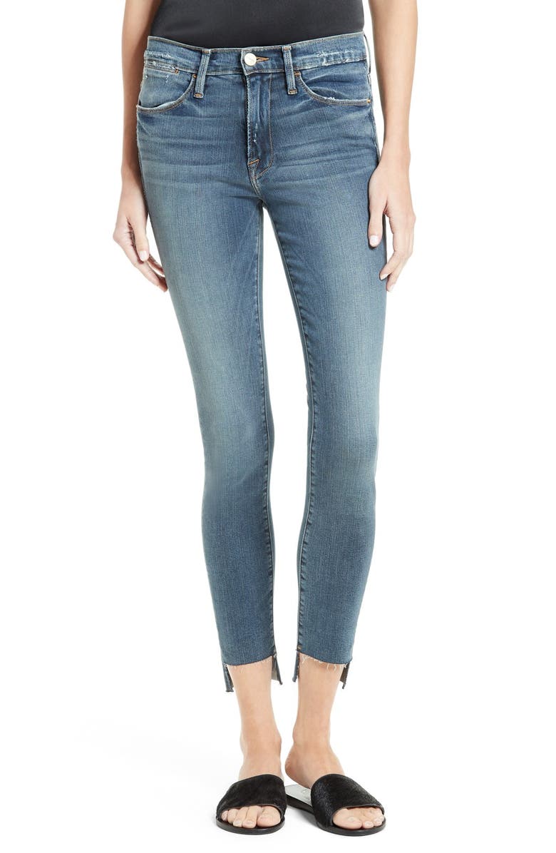 FRAME Le High Skinny Raw Stagger Jeans, Main, color, 