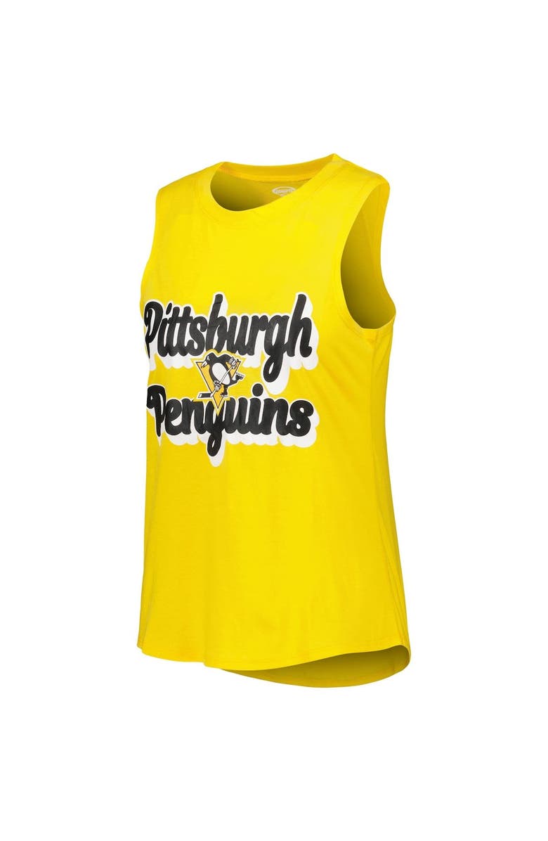 CONCEPTS SPORT Women's Concepts Sport Gold/Heather Black Pittsburgh Penguins Meter Muscle Tank Top & Pants Sleep Set, Alternate, color, Black