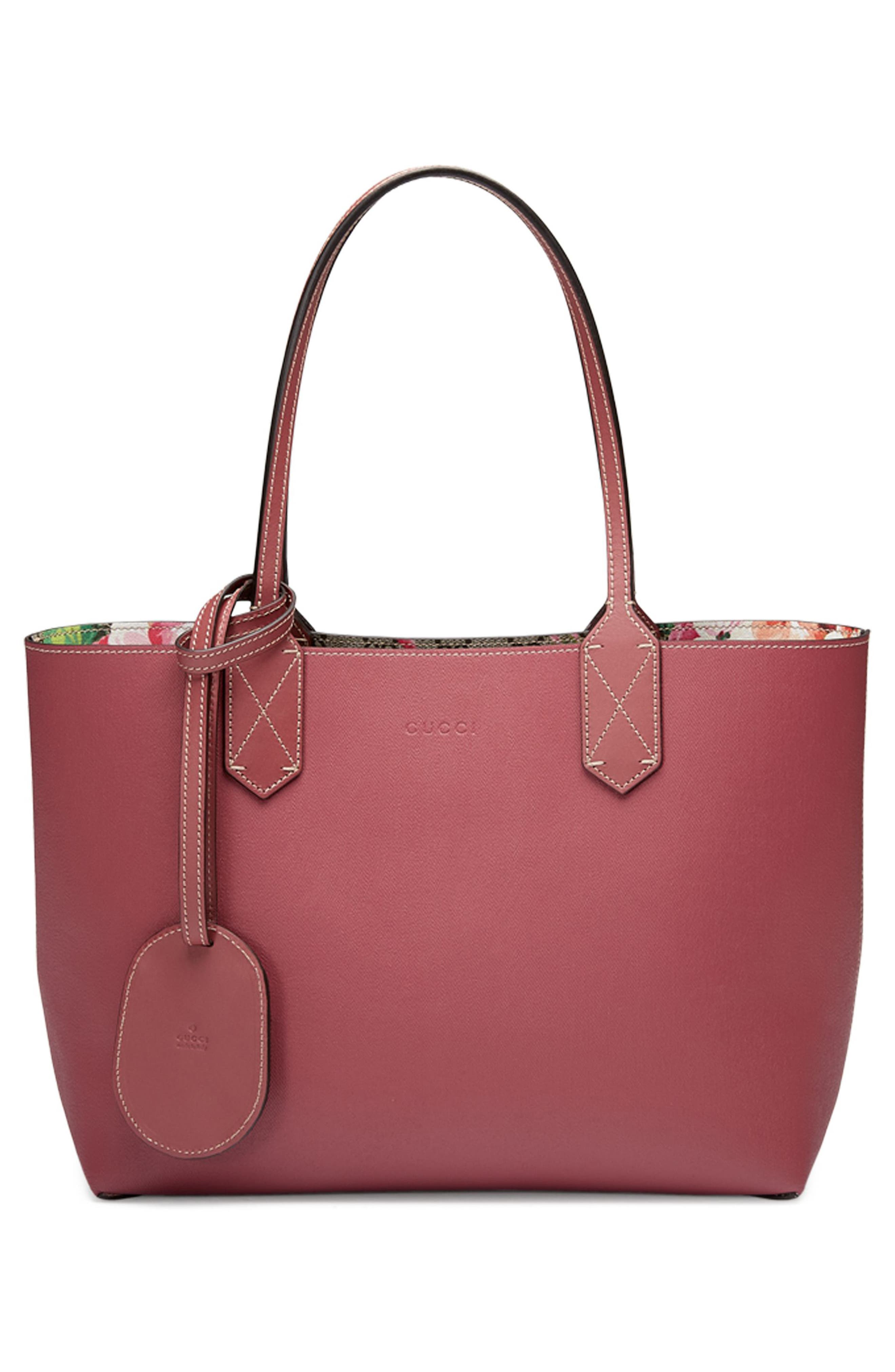 Gucci Small GG Blooms Reversible Canvas & Leather Tote, Alternate, color, 