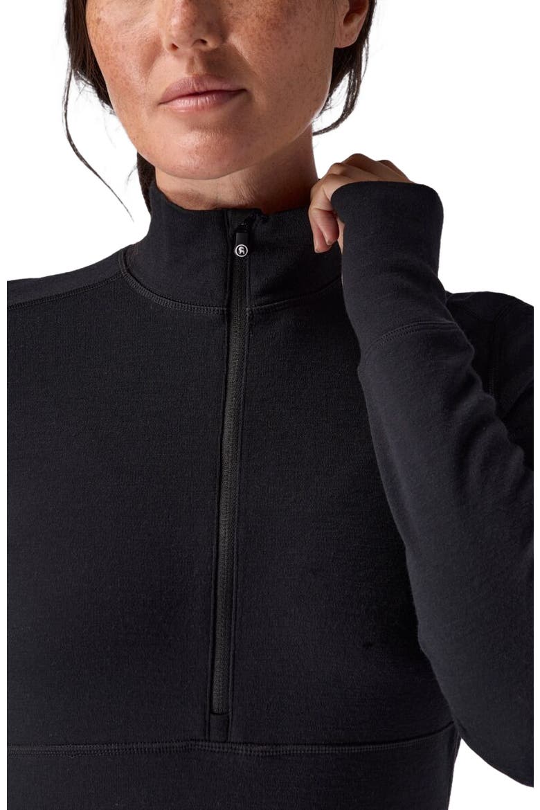 Cedars Rws Merino Mid-Wt Baselayer 1/4-Zip Top - Women's, Alternate, color, Black