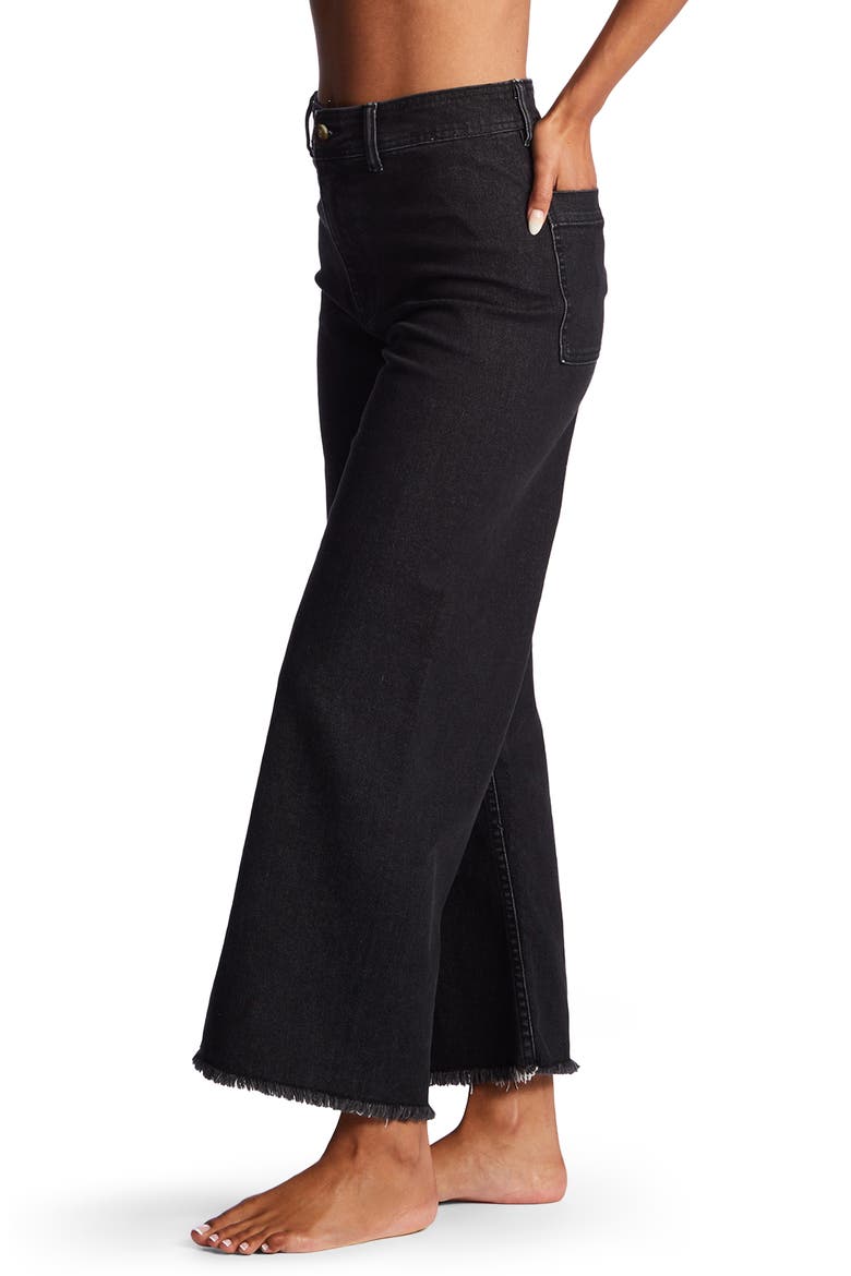 Free Fall Stretch Crop Wide Leg Jeans, Alternate, color, BLACK