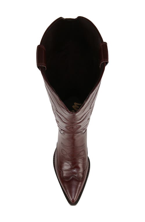 Sam Edelman James Wide Calf Western Boot Spiced Pecan Leather In Spiced Pecan