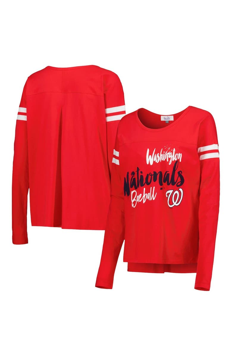 TOUCH BY ALYSSA MILANO Women's Touch Red Washington Nationals Free Agent Long Sleeve T-Shirt, Main, color, 