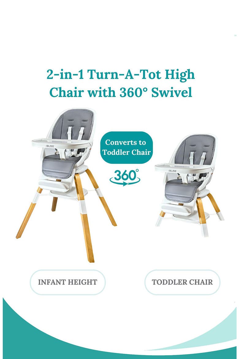 TrüBliss™ 2-in-1 Turn-A-Tot High Chair with 360° Swivel, Alternate, color, EARL GREY