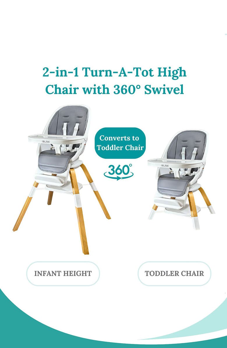 Little Partners TrüBliss<sup>™</sup> 2-in-1 Turn-A-Tot High Chair with 360° Swivel, Alternate, color, Earl Grey