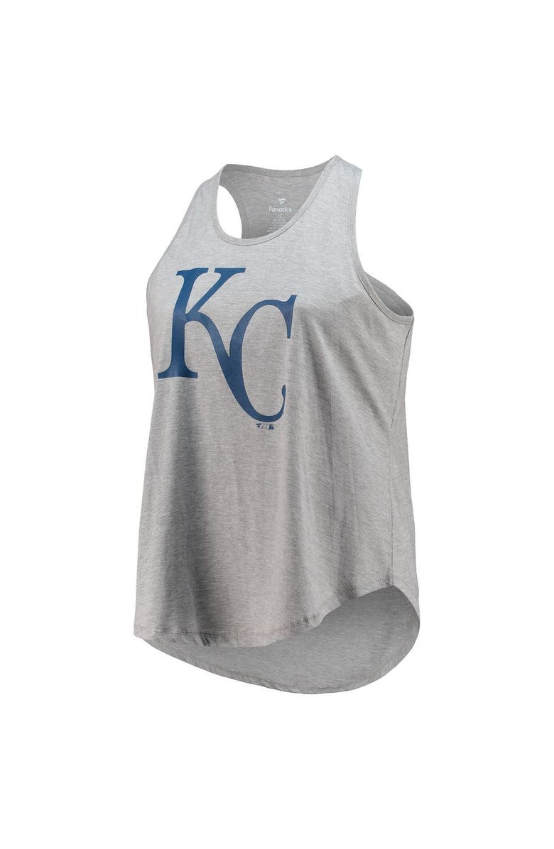 PROFILE Women's Heather Gray Kansas City Royals Plus Size Racerback Scoop Neck Tank Top, Alternate, color, 