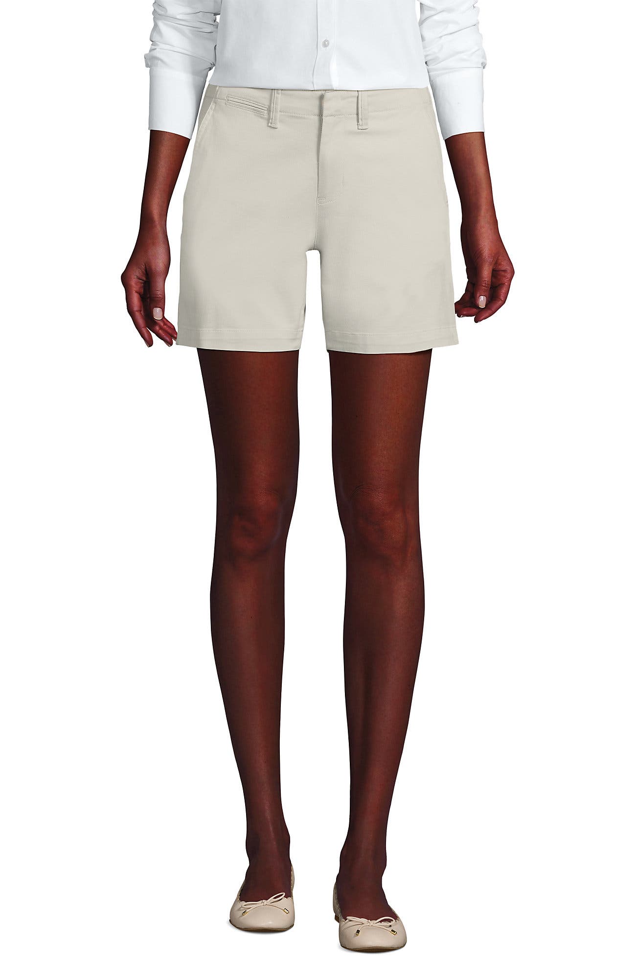 Plus Size Elastic Back Classic 7" Chino Shorts - image 5