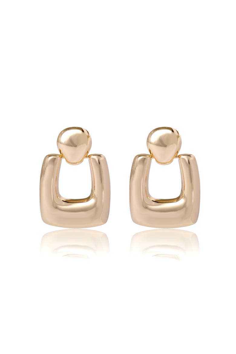 Square Drop Earrings, Main, color, Gold
