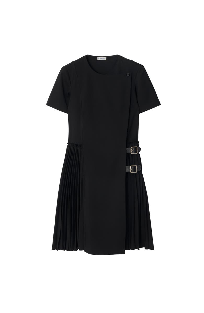 Burberry Wool Blend Kilt Dress, Alternate, color, Black