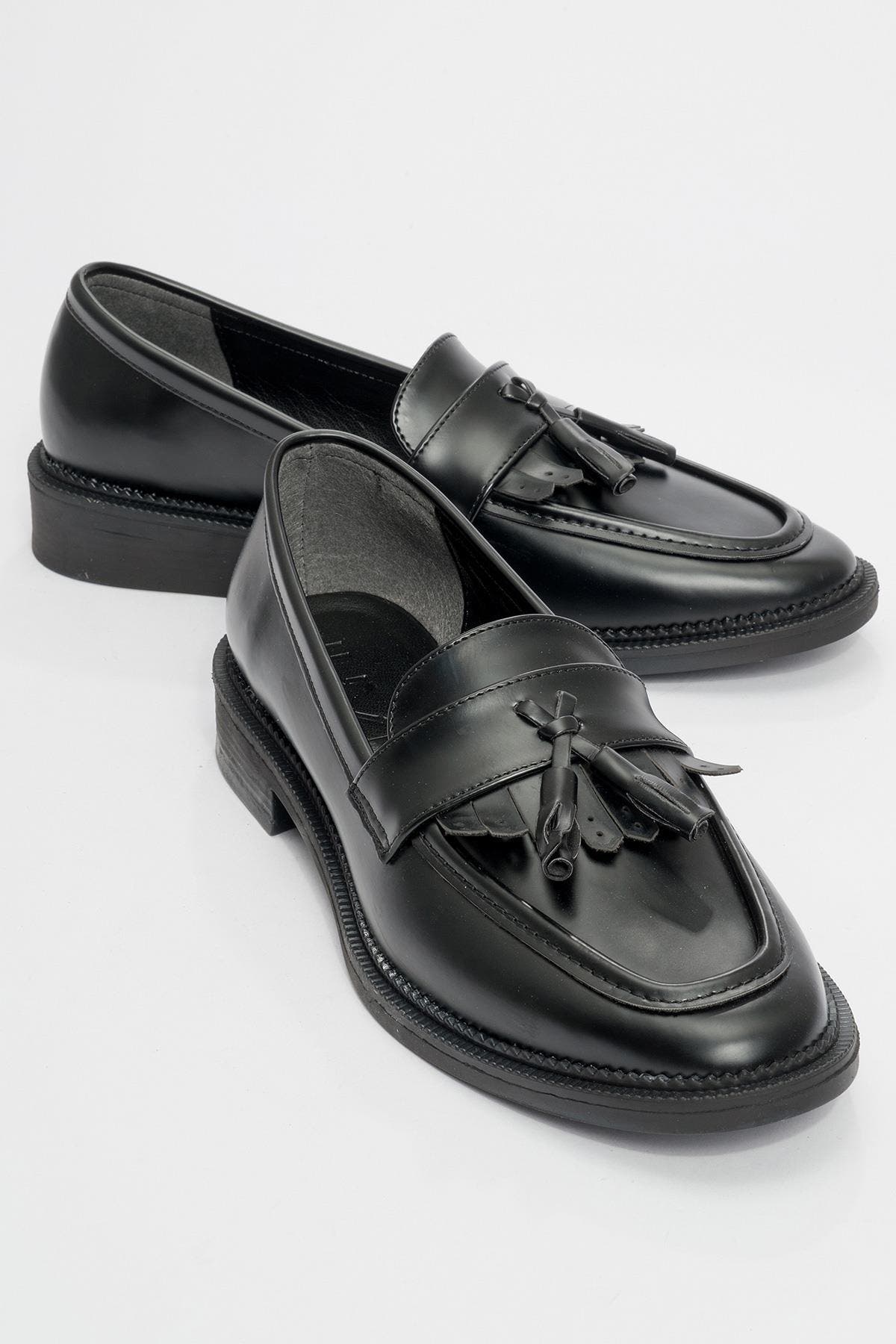 Prologue Shoes Zita Loafers, Main, color, Black Patent Faux Leather