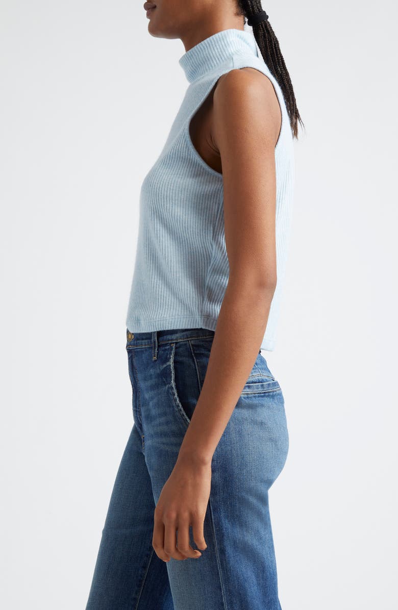 Ramy Brook Jasmin Rib Sleeveless Mock Neck Top, Alternate, color, Dream Blue