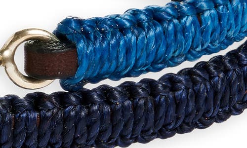 Caputo & Co Colorblock Macramé Leather Double Wrap Bracelet In Blue Combo