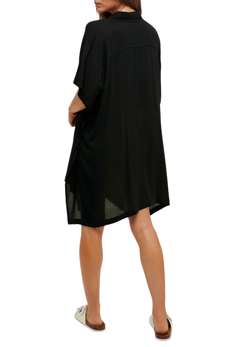 Dolman Sleeve Maxi Shirt, Alternate, color, BLACK