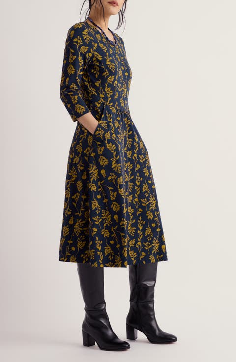 April Stretch Organic Cotton Fit & Flare Dress