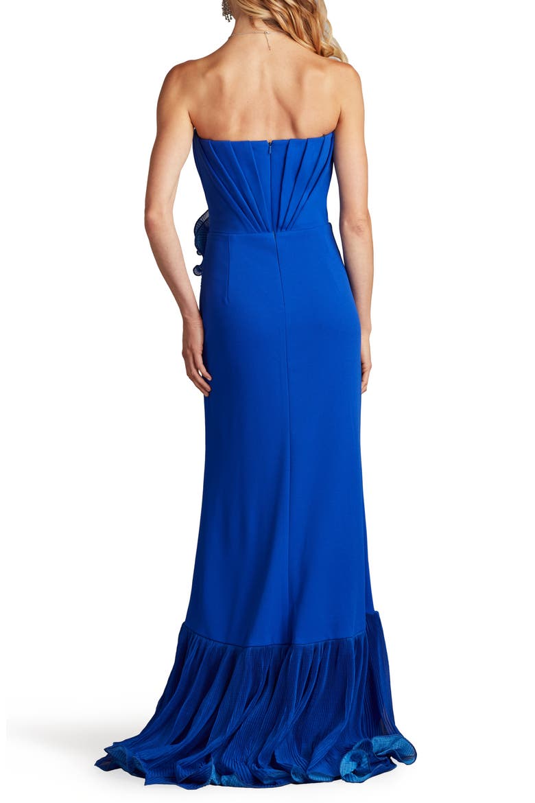Ruffle Detail Strapless Gown, Alternate, color, MYSTIC BLUE